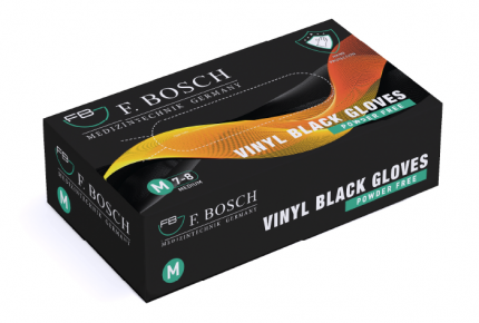 F. Bosch Vinyl Gloves Black Powder-Free