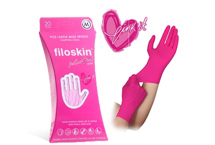 Filoskin featherpink Nitrile Gloves Pink 20 pcs Powder-Free